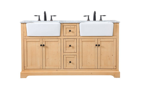 Franklin Double Bathroom Vanity in Natural Wood (173|VF60260DNW)