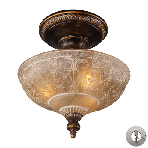 Restoration Three Light Semi Flush Mount in Golden Bronze (45|08100-AGB-LA)