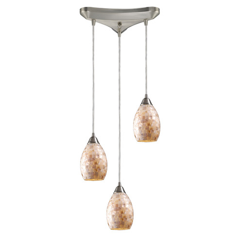 Capri Three Light Pendant in Satin Nickel (45|10141/3)