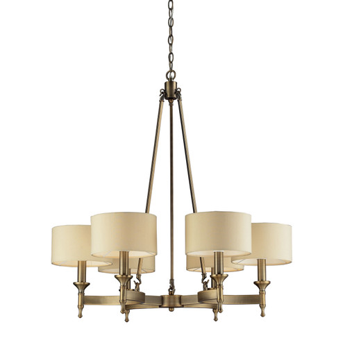 Pembroke Six Light Chandelier in Antique Brass (45|10263/6)