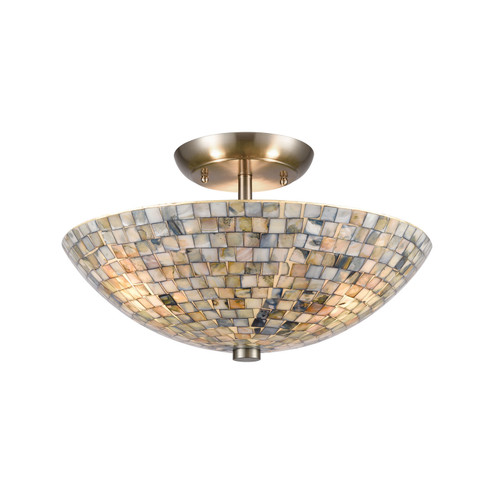 Capri Three Light Semi Flush Mount in Satin Nickel (45|10551/3)