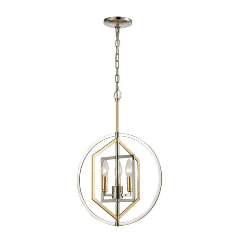 Geosphere Three Light Chandelier in Polished Nickel (45|12262/3)