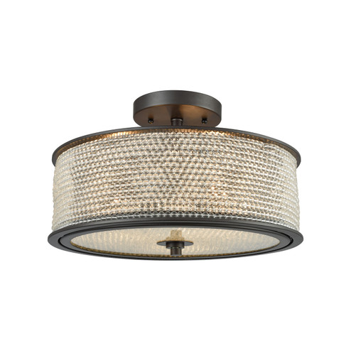 Glass Beads Three Light Semi Flush Mount in Oil Rubbed Bronze (45|15970/3)