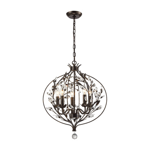 Circeo Five Light Chandelier in Deep Rust (45|18136/5)