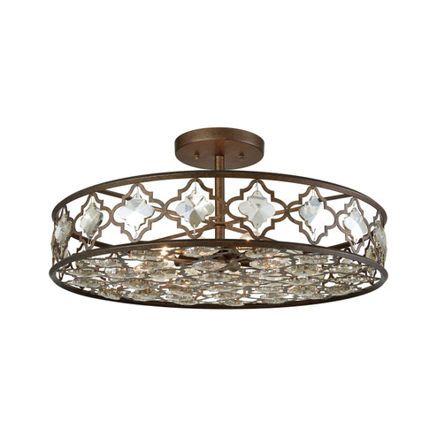 Armand Eight Light Semi Flush Mount in Weathered Bronze (45|31093/8)