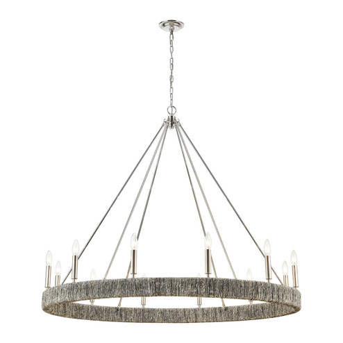 Abaca 12 Light Chandelier in Polished Nickel (45|32517/12)