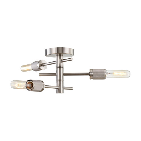 Module Three Light Semi Flush Mount in Satin Nickel (45|47665/3)