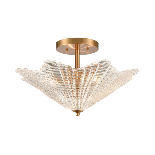 Radiance Four Light Semi Flush Mount in Satin Brass (45|60165/4)