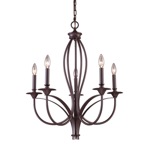 Medford Five Light Chandelier in Oiled Bronze (45|61032-5)