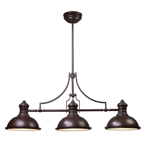 Chadwick Three Light Linear Chandelier in Oiled Bronze (45|66135-3)