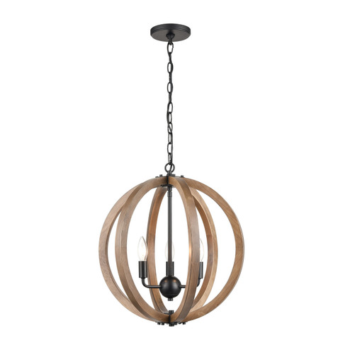 Barrow Three Light Chandelier in Matte Black (45|81405/3)