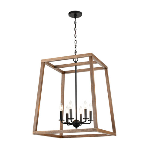 Barrow Six Light Chandelier in Matte Black (45|81416/6)