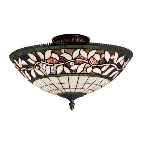 English Ivy Three Light Semi Flush Mount in Tiffany Bronze (45|933-TB)