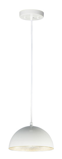Hemisphere LED Pendant in Gloss White / Aluminum (86|E24900-GWAL)