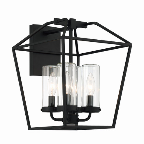 Bastille Four Light Outdoor Wall Sconce in Satin Black (40|41958-018)