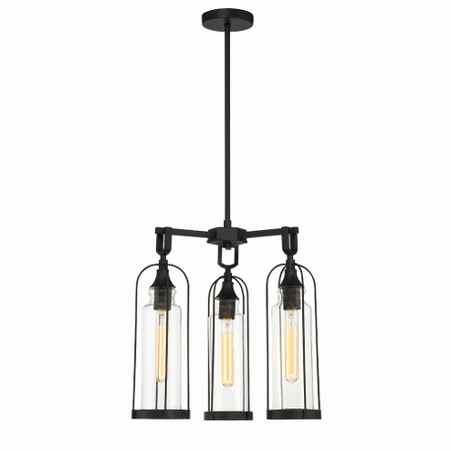 Yasmin Three Light Outdoor Chandelier in Satin Black (40|42728-016)