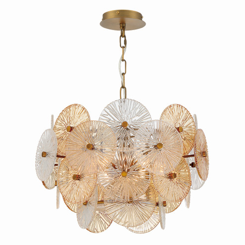 Sue-Anne Six Light Chandelier in Plated Brass (40|44571-016)