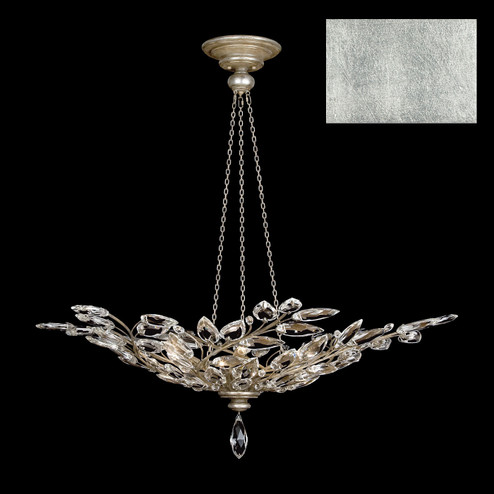 Crystal Laurel Six Light Pendant in Silver Leaf (48|753740-SF4)