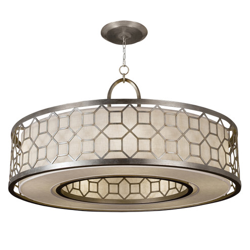 Allegretto Five Light Pendant in Silver w/White Linen Shade (48|780340GU)