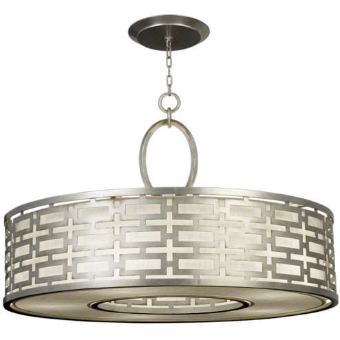 Allegretto Five Light Pendant in Silver w/White Linen Shades (48|787640GU)