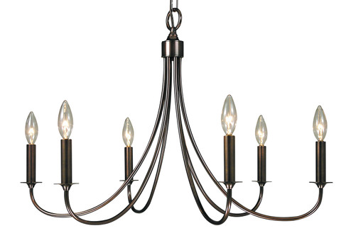 Maisonette Six Light Chandelier in Mahogany Bronze (8|1006 MB)