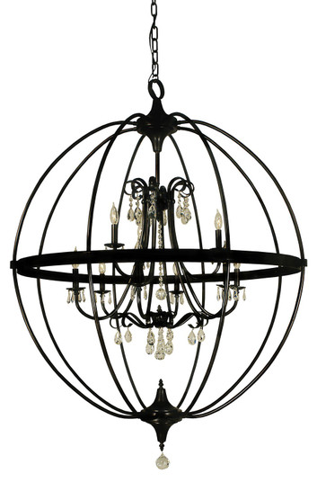 Compass Nine Light Foyer Chandelier in Matte Black (8|1070 MBLACK)