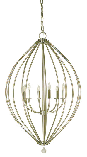 Dewdrop Six Light Foyer Chandelier in Brushed Nickel (8|4346 BN)