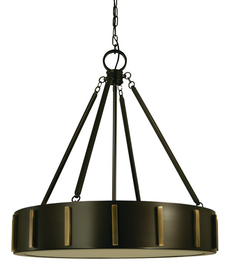 Pantheon Four Light Pendant in Mahogany Bronze with Antique Brass (8|4594 MB/AB)