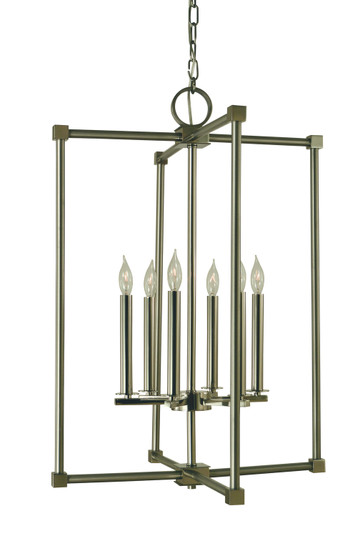 Lexington Six Light Chandelier in Mahogany Bronze w/Antique Brass (8|4606 MB/AB)
