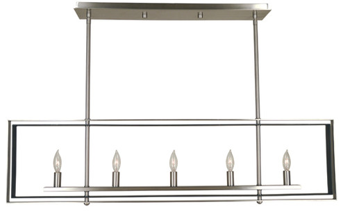Symmetry Five Light Island Chandelier in Brushed Nickel with Matte Black (8|4869 BN/MBLACK)