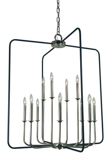 Boulevard 12 Light Chandelier in Polished Nickel w/Matte Black Accents (8|4912 PN/MBLACK)