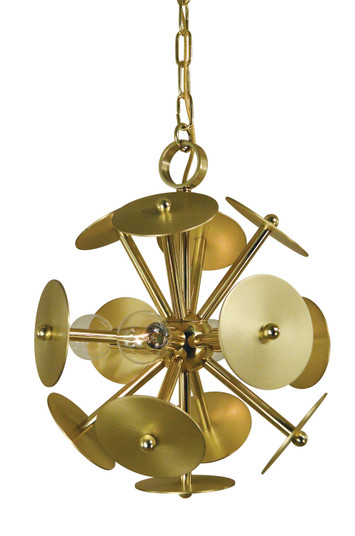 Apogee Four Light Chandelier in Polished Brass with Satin Brass Accents (8|4974 PB/SB)