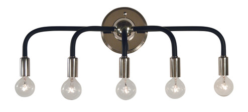 Candide Five Light Wall Sconce in Polished Nickel with Matte Black Accents (8|5005 PN/SP)