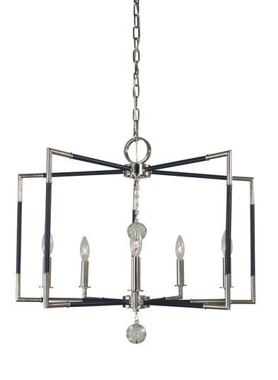 Felicity Five Light Chandelier in Polished Nickel w/Matte Black Accents (8|5046 PN/MBLACK)