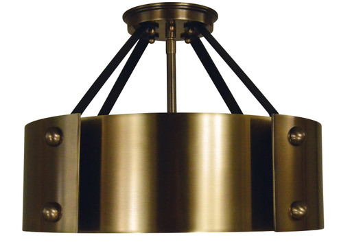 Lasalle Six Light Flush /Semi Flush Mount in Antique Brass with Matte Black Accents (8|5290 AB/MBLACK)