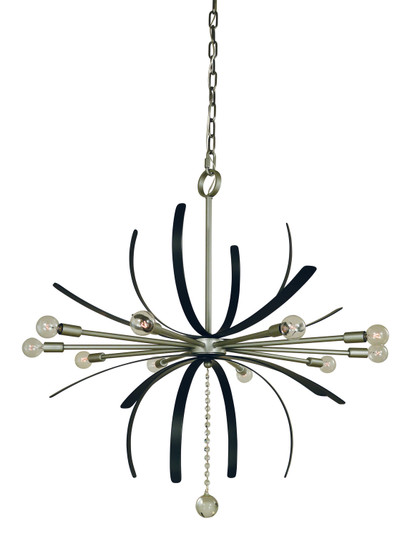 Victoria Ten Light Chandelier in Satin Pewter w/Matte Black (8|5432 SP/MBLACK)