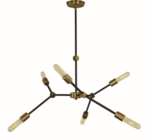 Kinetic Six Light Chandelier in Brushed Nickel/Matte Black (8|5630 BN/MBLACK)