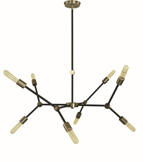 Kinetic Eight Light Chandelier in Antique Brass/Matte Black (8|5632 AB/MBLACK)