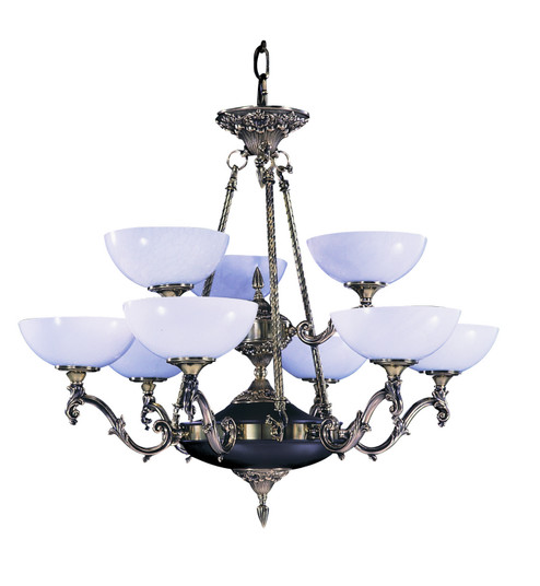 Napoleonic Nine Light Chandelier in French Brass (8|8409 FB)