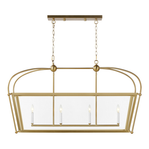 Charleston Four Light Linear Lantern in Satin Brass (454|6691004EN-848)