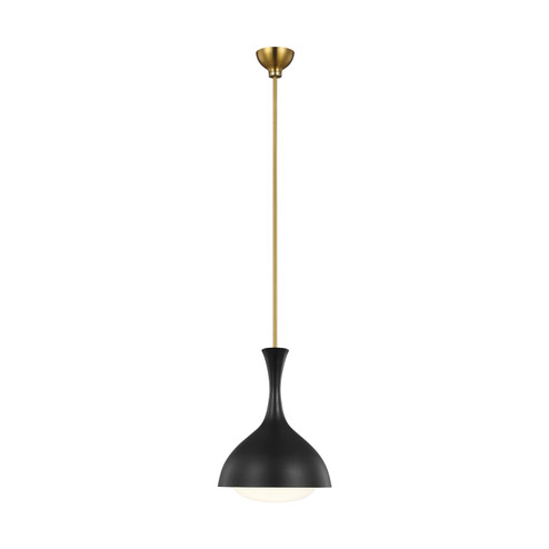 Lucerne One Light Pendant in Midnight Black and Burnished Brass (454|AEP1011BBSMBK)