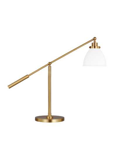 Wellfleet One Light Desk Lamp in Matte White and Burnished Brass (454|CT1101MWTBBS1)