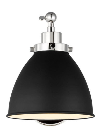 Wellfleet One Light Wall Sconce in Midnight Black and Polished Nickel (454|CW1131MBKPN)