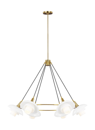 Rossie Six Light Chandelier in Burnished Brass (454|EC1226BBS)