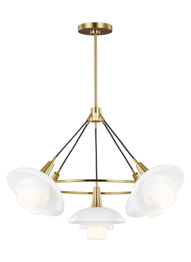 Rossie Five Light Chandelier in Burnished Brass (454|EC1235BBS)