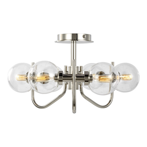 Verne Six Light Semi-Flush Mount in Polished Nickel (454|EF1036PN)