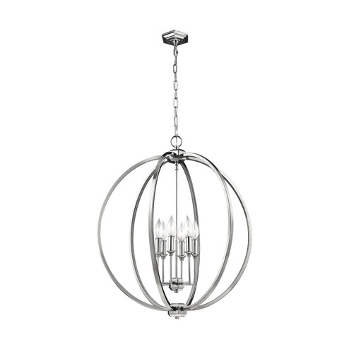 Corinne Six Light Pendant in Polished Nickel (454|F3061/6PN)