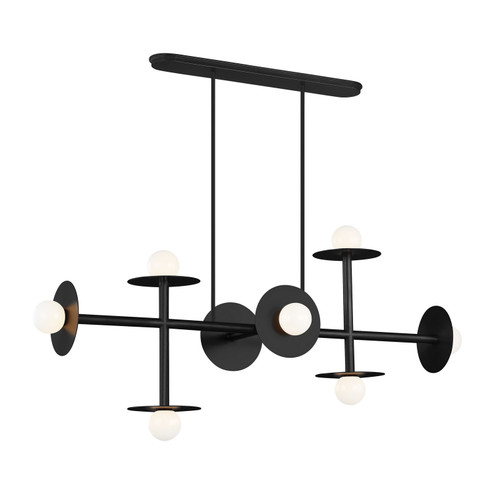 Nodes Eight Light Linear Chandelier in Midnight Black (454|KC1008MBK)