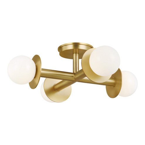 Nodes Four Light Flush Mount in Burnished Brass (454|KF1034BBS)