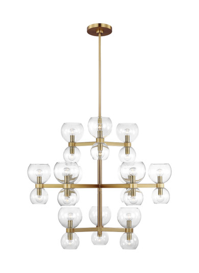 Londyn 24 Light Chandelier in Burnished Brass with Clear Glass (454|KSC10124BBSCG)